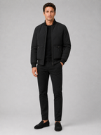 Men's baseball jacket – Black full view – Edward & Lawsen