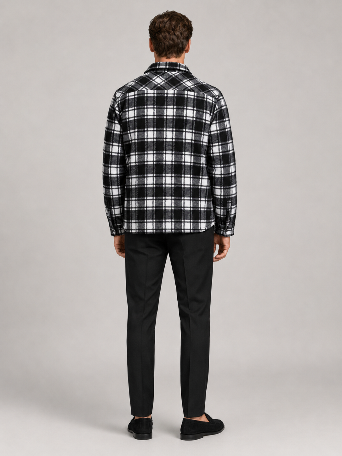 Men's quilted jacket – Black back view – Edward & Lawsen