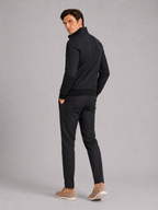 Men's stand collar trench jacket – Black back view – Edward & Lawsen