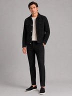 Men's suede fall jacket – Black full view – Edward & Lawsen