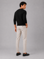 Men's V-neck sweater – Black back view – Edward & Lawsen