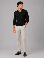 Men's V-neck sweater – Black full view – Edward & Lawsen