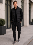 Men's puffer vest – Black lifestyle view – Edward & Lawsen