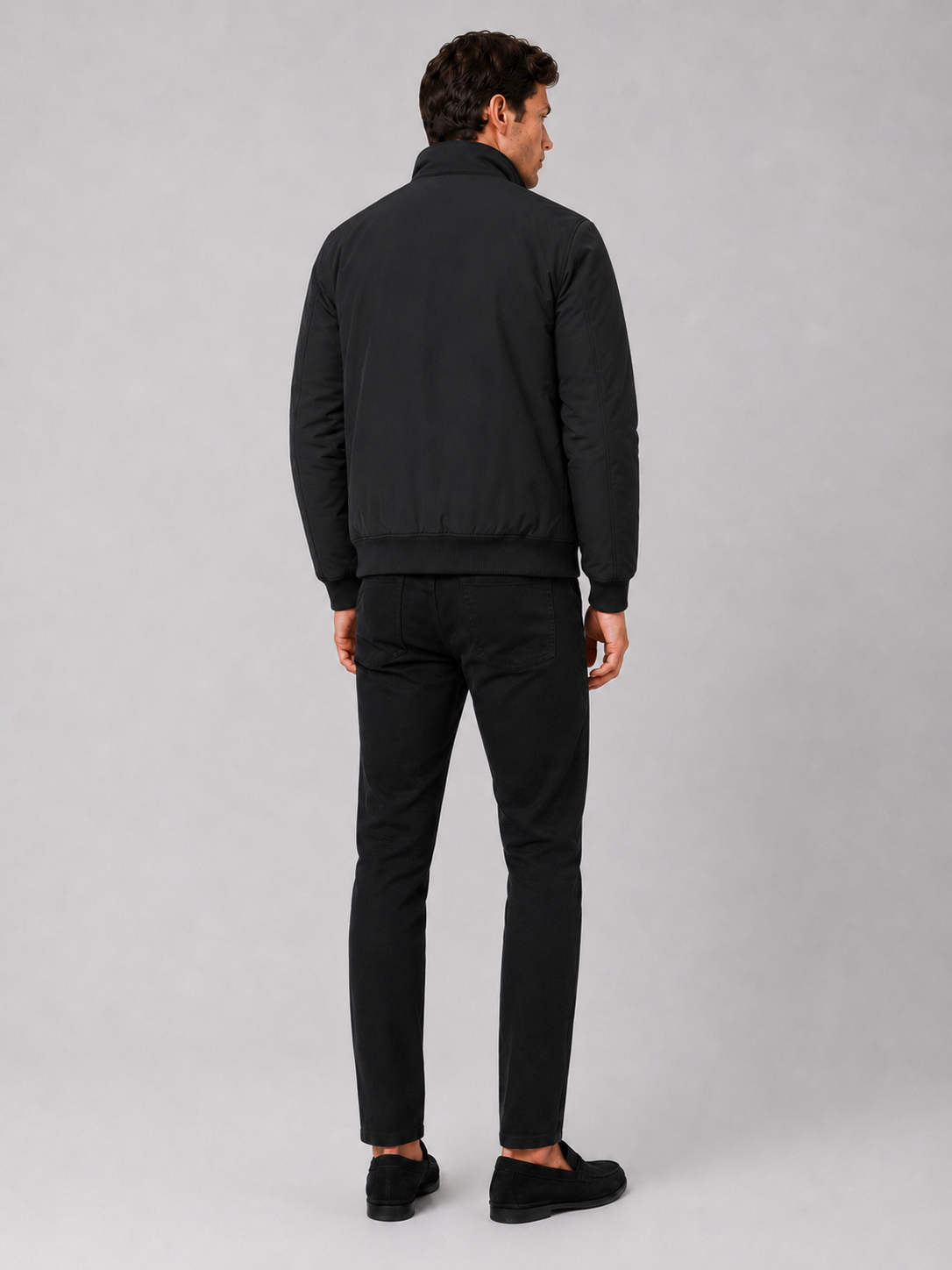 Men's winter jacket – Black back view – Edward & Lawsen