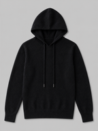 Men's wool hoodie sweater – Black product view – Edward & Lawsen