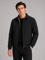 Men's fleece-lined jacket – Black front view – Edward & Lawsen