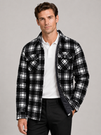 Men's quilted jacket – Black front view – Edward & Lawsen