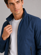 Men's bomber jacket – Blue detail view – Edward & Lawsen
