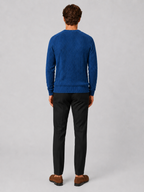 Men's crewneck sweater – Blue back view – Edward & Lawsen