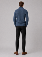 Men's fleece cardigan – Blue full view – Edward & Lawsen