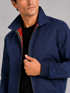 Men's Harrington jacket – Blue detail view – Edward & Lawsen