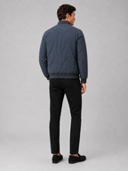 Men's baseball jacket – Blue back view – Edward & Lawsen