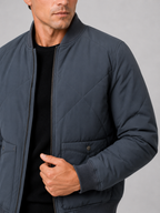 Men's baseball jacket – Blue detail view – Edward & Lawsen