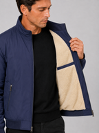 Men's winter jacket – Blue detail view – Edward & Lawsen