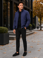 Men's winter jacket – Blue lifestyle view – Edward & Lawsen