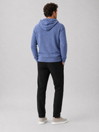 Men's wool hoodie sweater – Blue back view – Edward & Lawsen