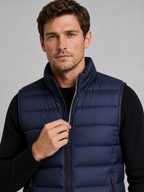 Men's puffer vest – Blue detail view – Edward & Lawsen
