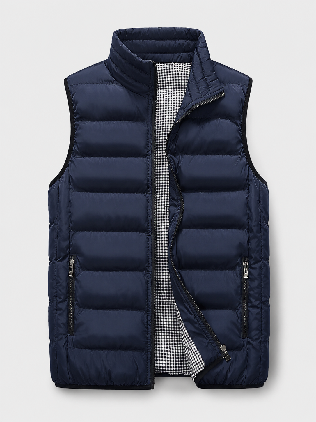 Men's puffer vest – Blue product view – Edward & Lawsen