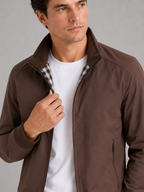 Men's bomber jacket – Brown detail view – Edward & Lawsen