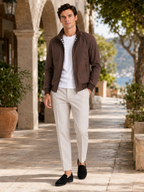 Men's bomber jacket – Brown lifestyle view – Edward & Lawsen