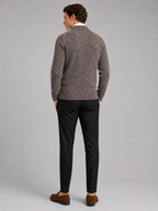 Men's V-neck cardigan – Brown back view – Edward & Lawsen