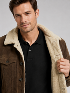 Men's padded corduroy jacket – Brown detail view – Edward & Lawsen