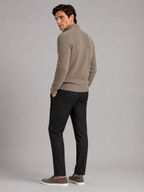 Men's half zip sweater – Brown back view – Edward & Lawsen