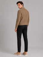 Men's suede fall jacket – Brown back view – Edward & Lawsen