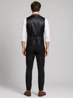 Men's herringbone suit vest – Brown back view – Edward & Lawsen