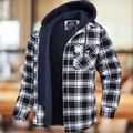 Men's checked hooded shirt jacket – Black – Edward Lawson