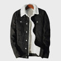Men's warm-lined denim trucker jacket – black – Edward Lawson