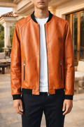 Men's leather bomber jacket – Brown – Edward Lawson