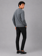 Men's crew neck knit sweater – Dark Gray back view – Edward & Lawsen