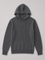 Men's wool hoodie sweater – Dark Gray product view – Edward & Lawsen