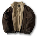 Men's fleece-lined zip jacket – brown – Edward Lawson