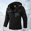 Men's water-resistant jacket with detachable hood – black – Edward Lawson