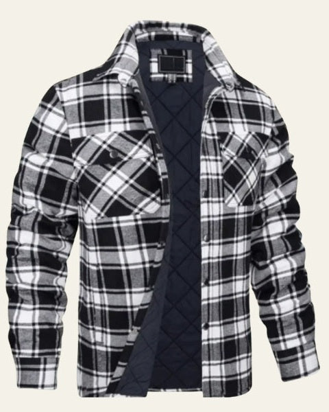 Men's checked shirt jacket – black – Edward Lawson