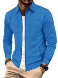 Men's zip-front casual jacket – Blue – Edward Lawson