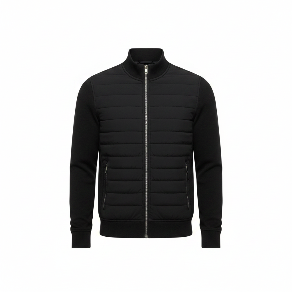 Men's hybrid quilted jacket – Black – Edward Lawson