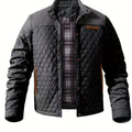 Men's quilted jacket with knit panels – black – Edward Lawson