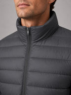 Men's puffer jacket – Granite detail view – Edward & Lawsen