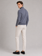 Men's wool half-zip mock neck sweater – Gray back view – Edward & Lawsen