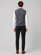 Men's argyle sweater vest – Gray back view – Edward & Lawsen