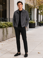 Men's corduroy jacket – Gray lifestyle view – Edward & Lawsen