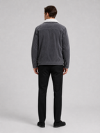 Men's padded corduroy jacket – Gray back view – Edward & Lawsen