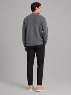 Men's wool crewneck sweater – Gray back view – Edward & Lawsen