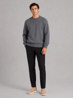 Men's wool crewneck sweater – Gray full view – Edward & Lawsen