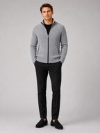 Men's fleece cardigan – Gray full view – Edward & Lawsen