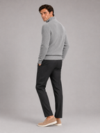 Men's half zip sweater – Gray back view – Edward & Lawsen