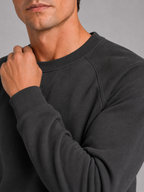 Men's heavyweight crewneck sweater – Gray detail view – Edward & Lawsen